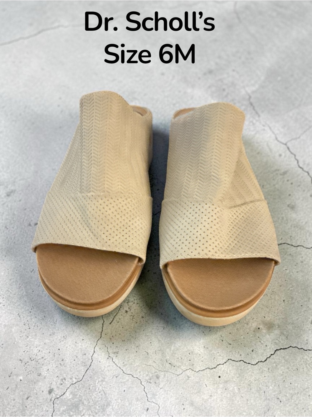 Dr. Scholl's Women's Taupe Comfort Wedge Slide Sandals Lightweight Size 6M